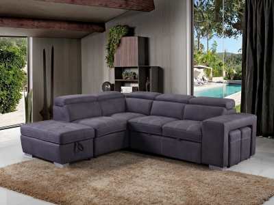 Bellini Left/Right Chaise Sofa bed with Ottoman with Storage