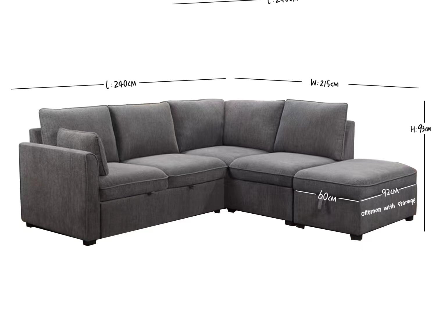 ARIA SECTIONAL SOFA/ SOFA BED Agape Furniture