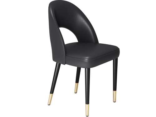 Sara Dining Chair-Leather-Black/Beige/Green/Grey