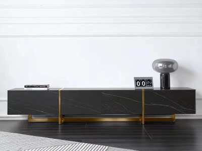 2.2M-Cir Tv Unit-Black with Golden frame