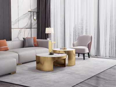 Hr marble coffee table set