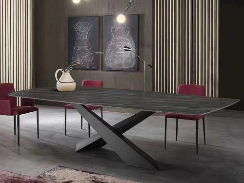 Elsa Sintered Stone Dining Table-Black-200CM