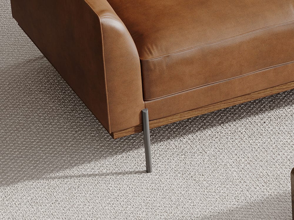 Archer Tan Real Leather Sofa with wood frame&mental legs Agape Furniture