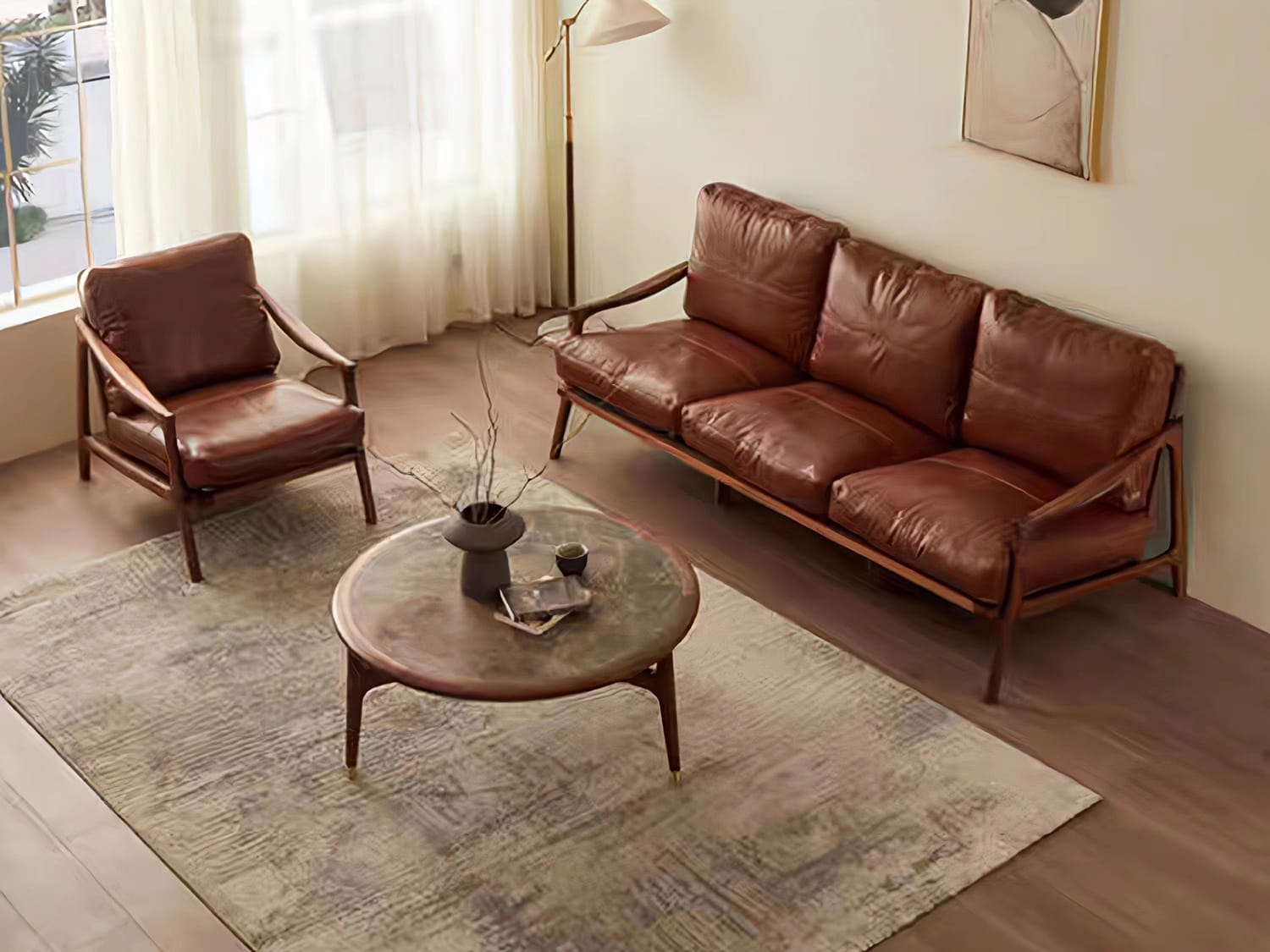 Swansea Leather Sofa Agape Furniture