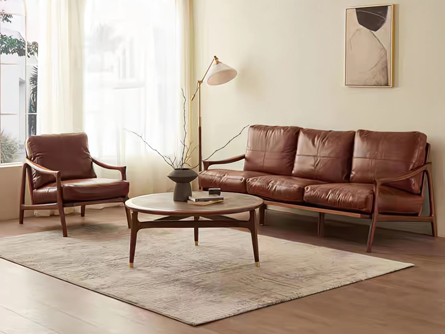 Swansea Leather Sofa Agape Furniture