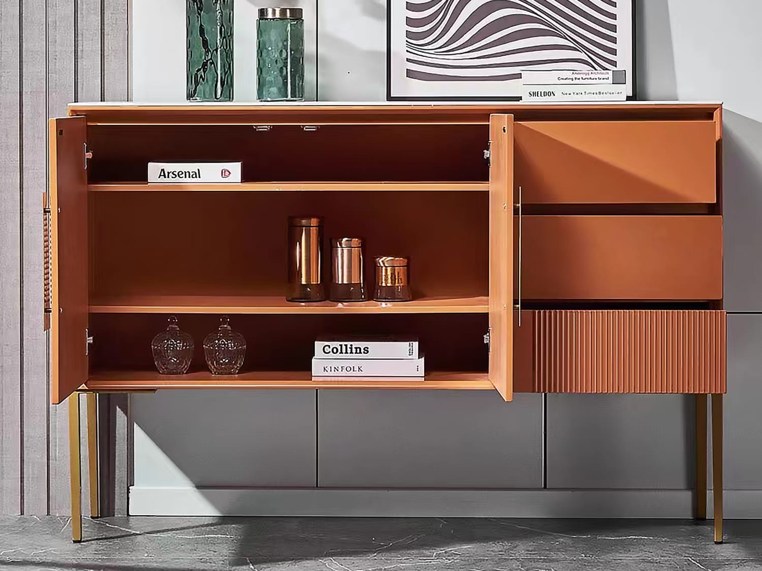 Bathurst Marble Sintered Stone Top Agape Furniture