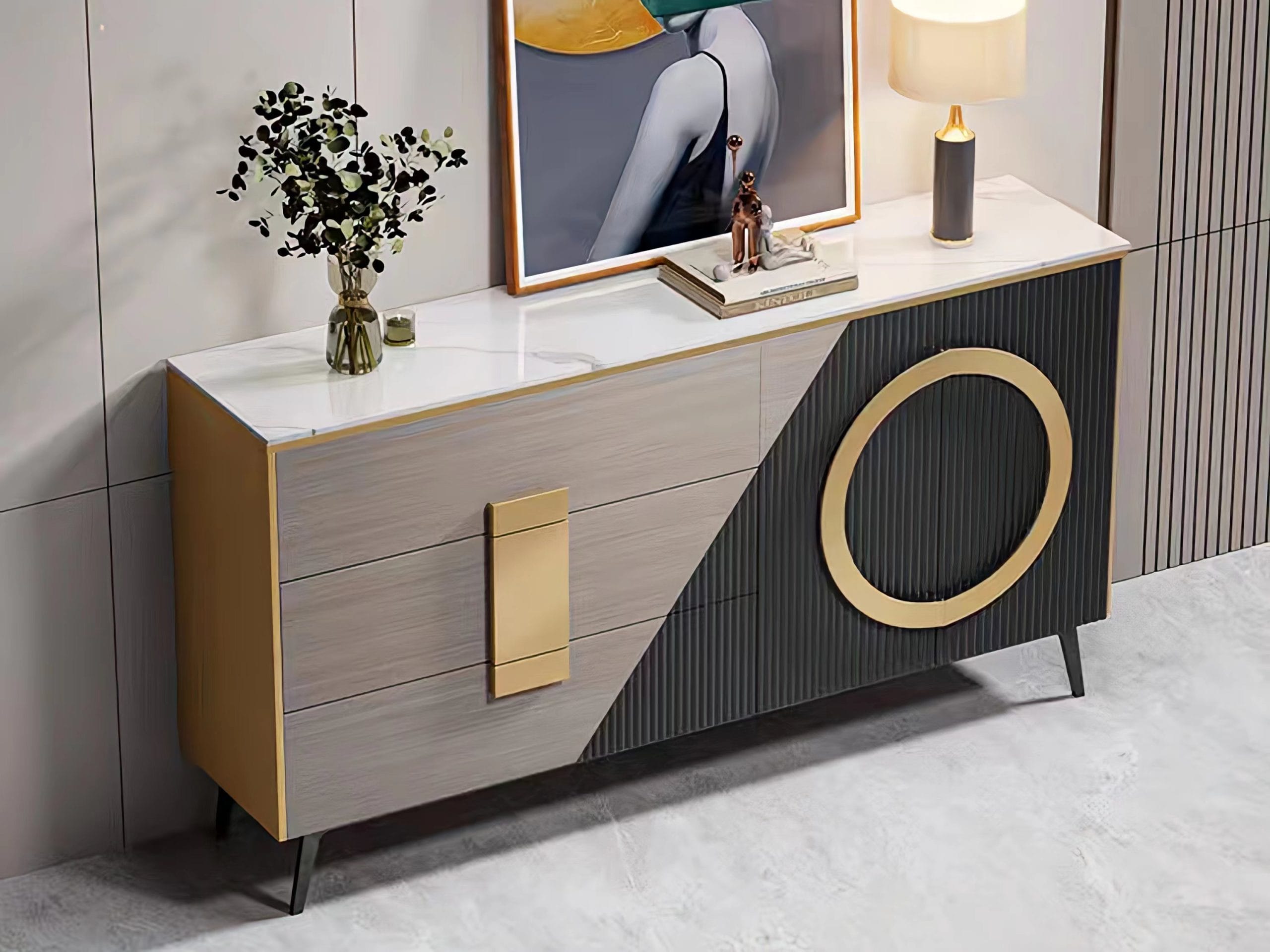 Canberra Marble Sintered Stone Top Agape Furniture