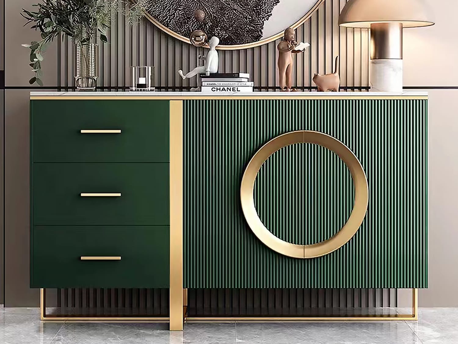 Oak Marble Sintered Stone Top Agape Furniture