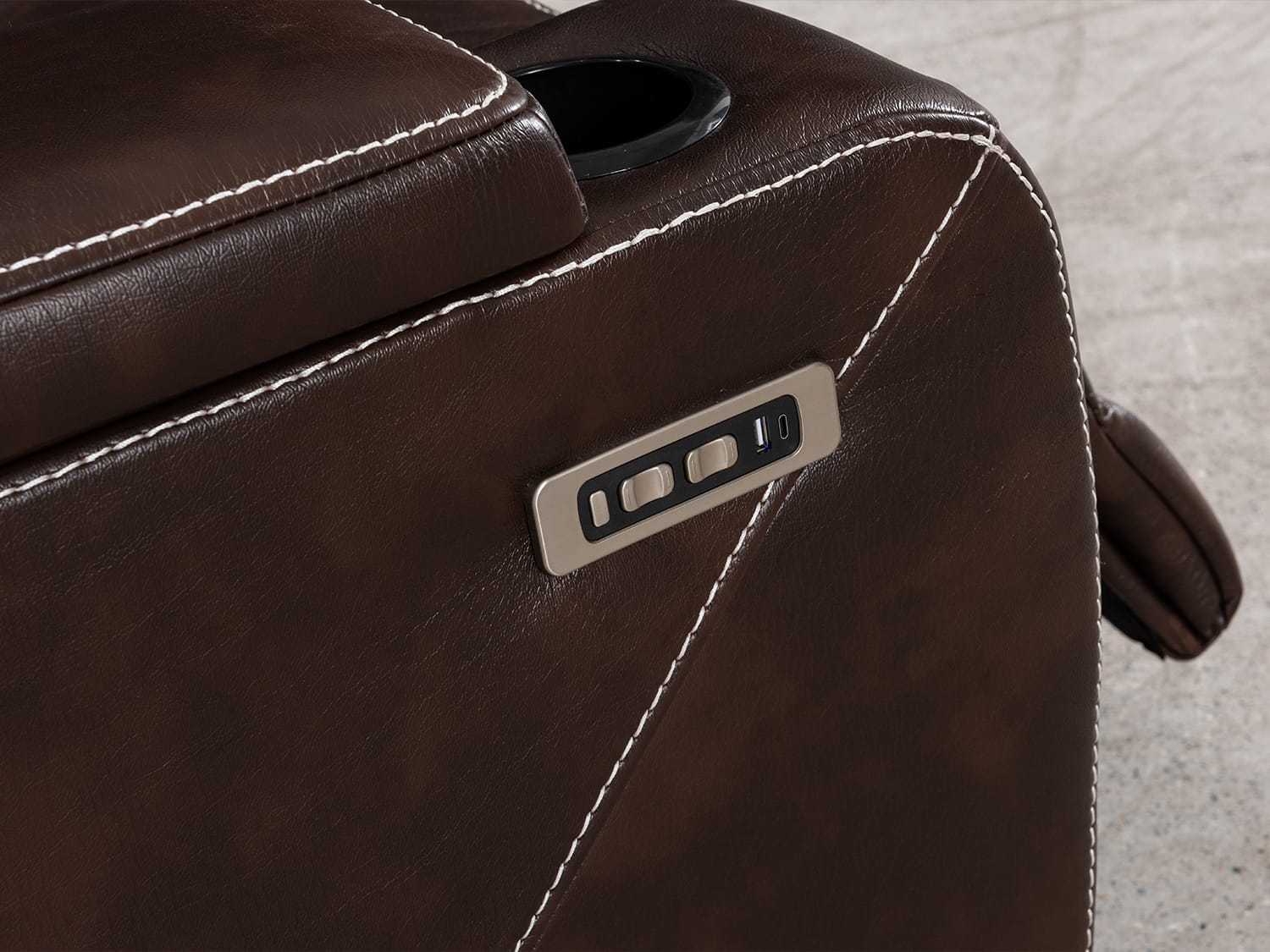 Norseman ELECTRIC LED light 3 Seater Recliner with Adjustable Headrest