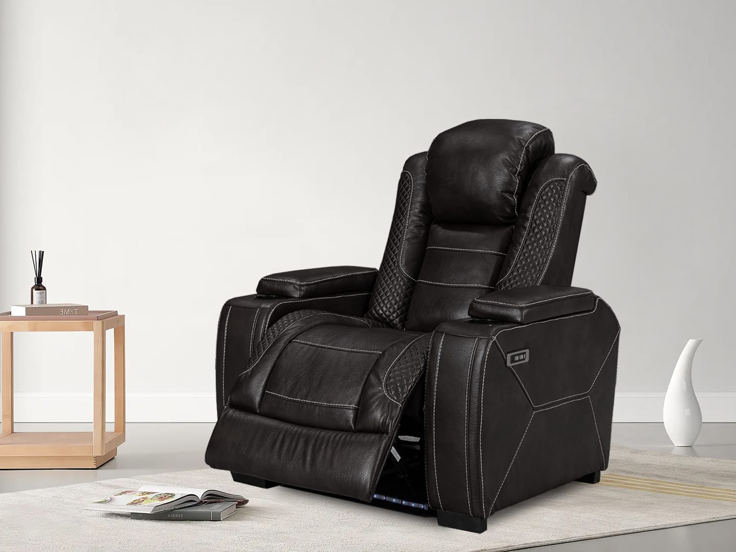 Norseman ELECTRIC LED light Single Seat Recliner with Adjustable
