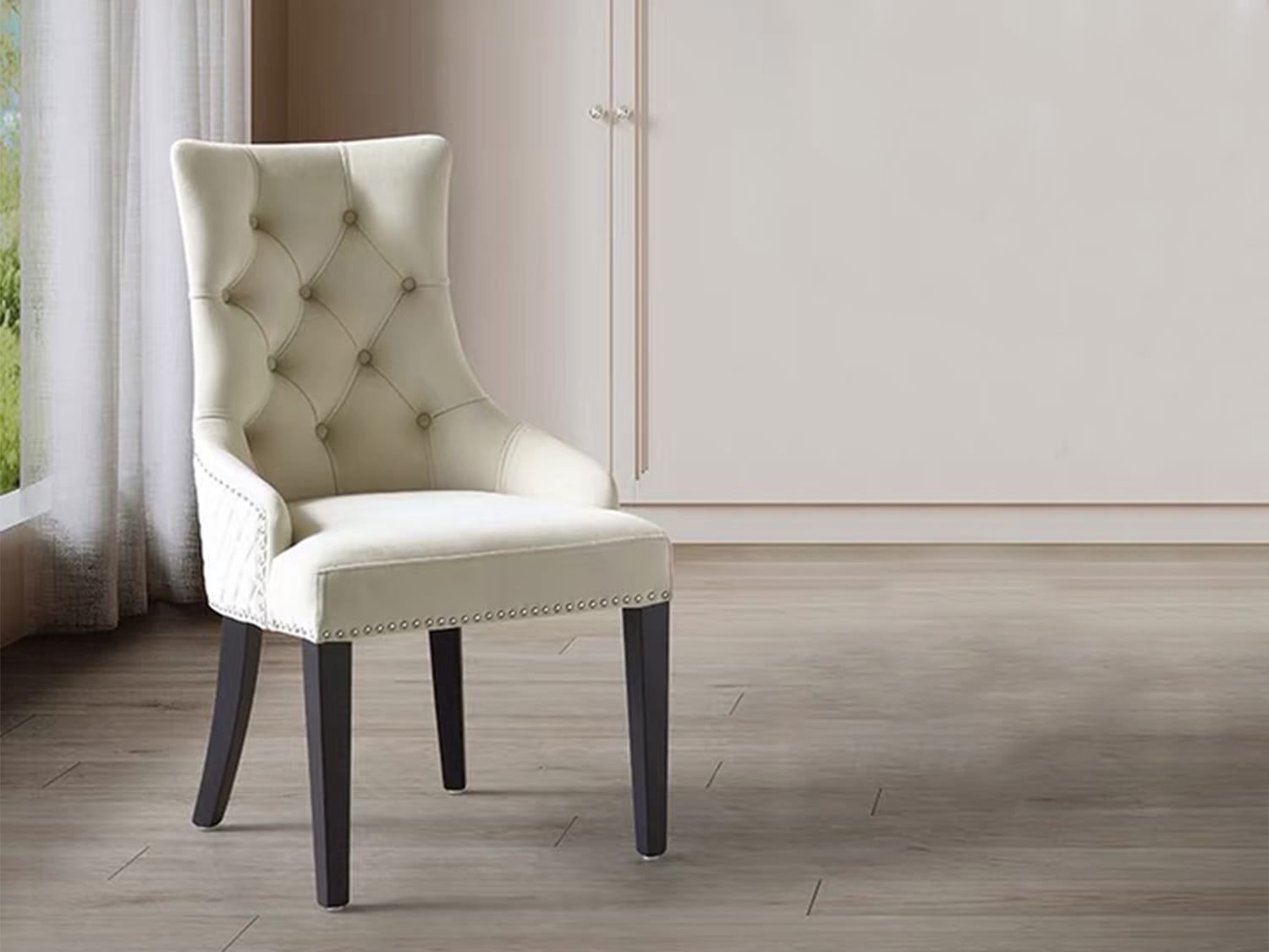 Tura Solid Wood Modern Dining Chair-White/Red/Blue | Agape Furniture