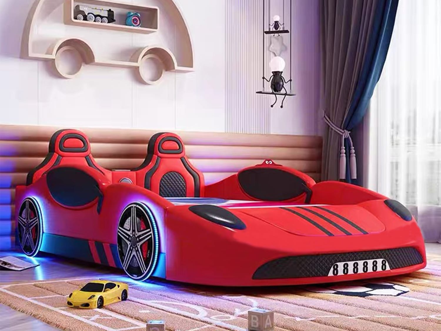 Kadina Creative design Bluetooth speaker CARS Kid’s Bed FrameSingle