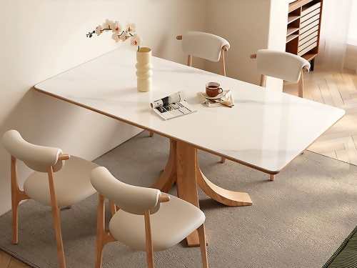 Fisher Sintered stone Dining Table-Natural/Black-140/160/180/200CM