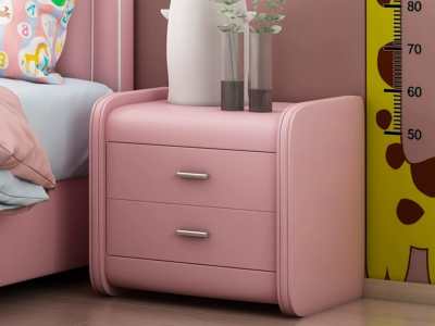 Winton  Modern Bedside Table-Pink/Pearl white/Dark blue/Sky Blue