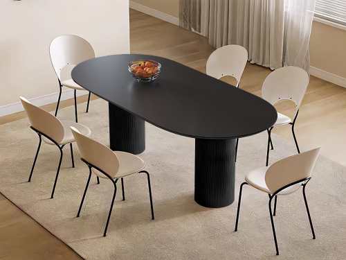 Caramel Matte Sintered Stone Dining Table-Black-180/200/220CM