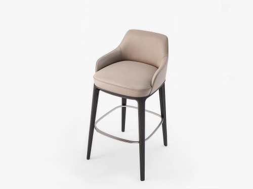 Basalt Microfiber Leather Bar Stool