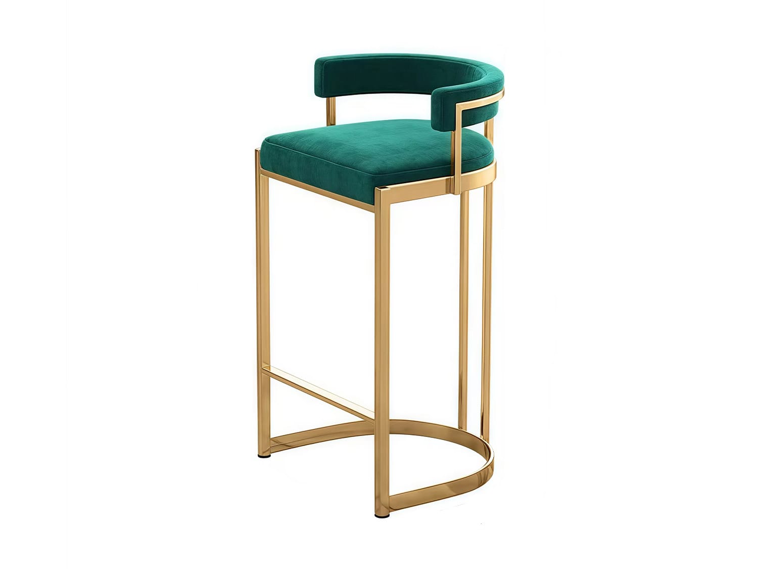 Bridger Modern Velvet Bar Stool-Blackish Green/Black/White | Agape ...