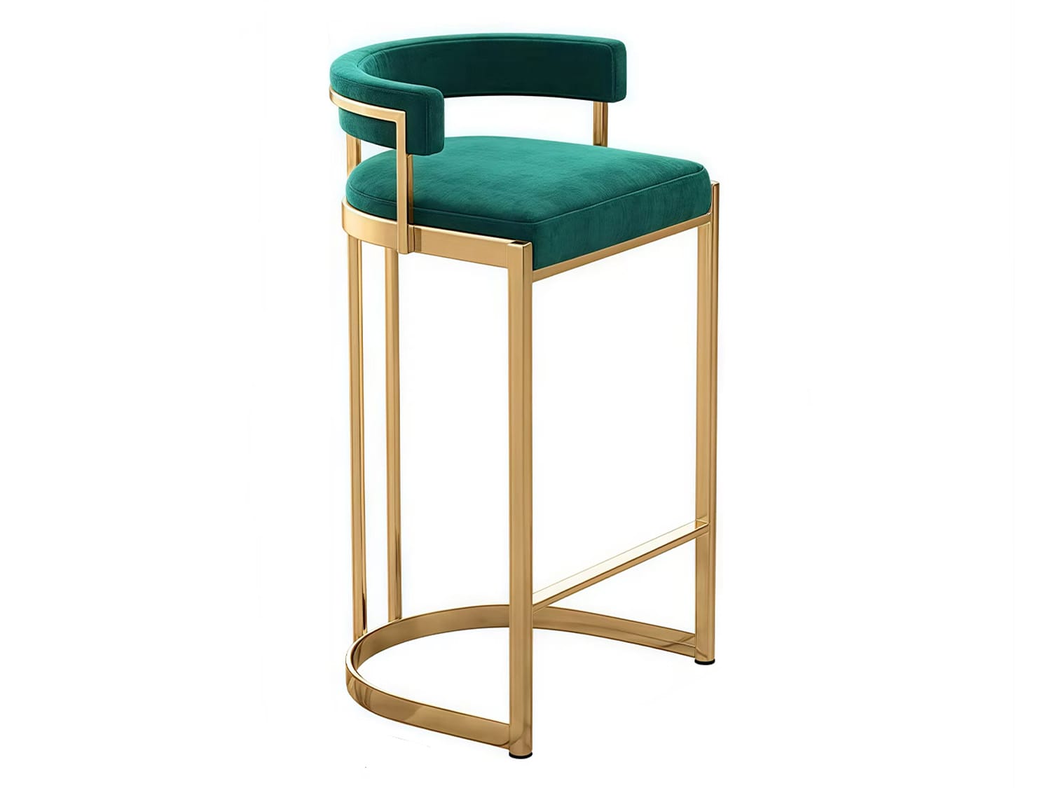 Bridger Modern Velvet Bar Stool-Blackish Green/Black/White | Agape ...
