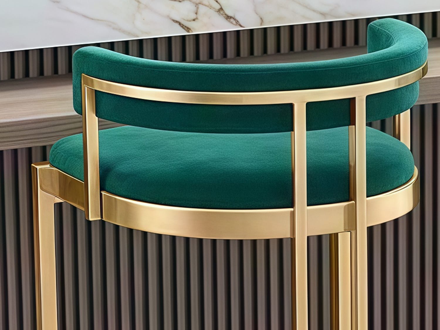 Bridger Modern Velvet Bar Stool-Blackish Green/Black/White | Agape ...