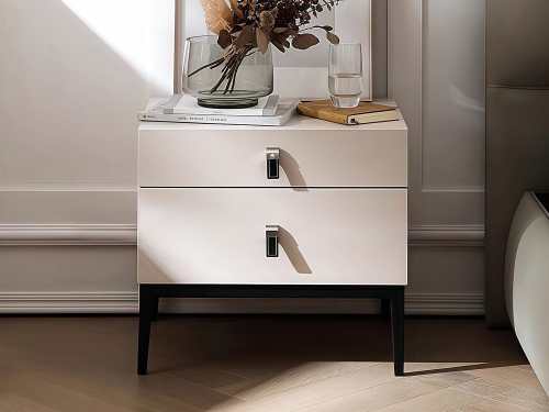 Sevan Modern Bedside Table-Craem/Blue Grey