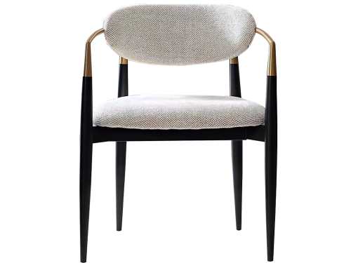 Dubois Minimalist Style Cotton and Linen Dining Chair