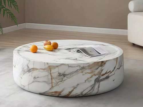 Eureka Modern Round Fiberglass Coffee Table-80CM/100CM
