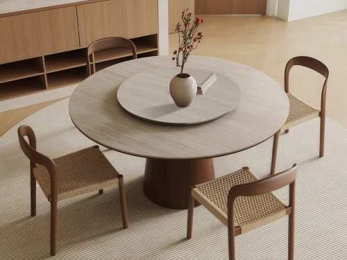 Sargents Travertine Sintered Stone Dining Table-With/Without Lazy Susan-120/135/150CM