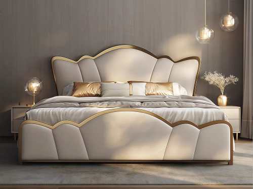 Robbins Luxurious Leather Bed Frame-Queen/King