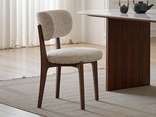 Mac Modern Wooden Dining Chair-Blackish Green/Beige/Linen White