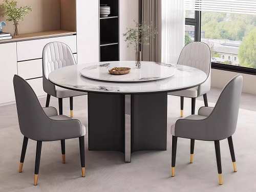 Rolle Sintered Stone Dining Table-With/Without Lazy Susan-120/135/150CM