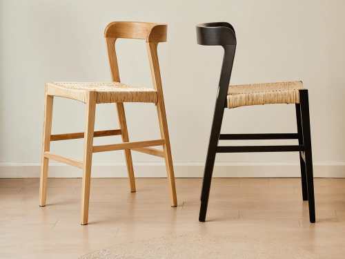 Aimeir Wooden Rope Bar Stool-Natural/Walnut/Black