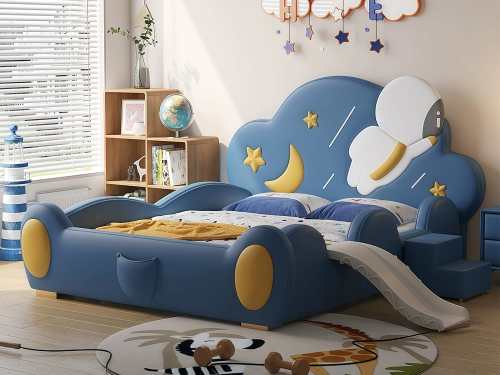 Rothsay Modern Fence Style Kid's Bed Frame-With/Without Removable Slide&Stairs-King Single/Double/Queen