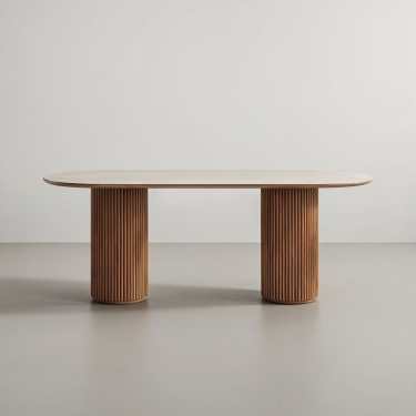 Cara Travertine Sintered Stone Dining Table-160/180/200/220CM