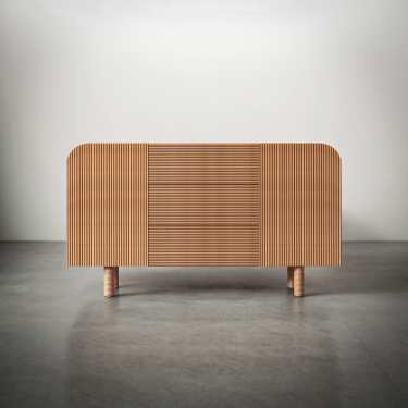 Gatevay Modern Storage Cabinet/Buffet-Natural/Walnut-140CM