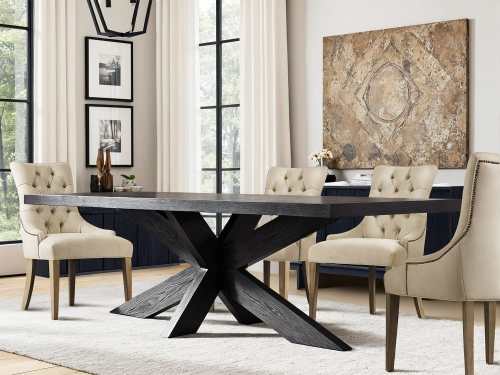 Barunga Wooden Dining Table-Black/Dark Brown-200/240/280CM