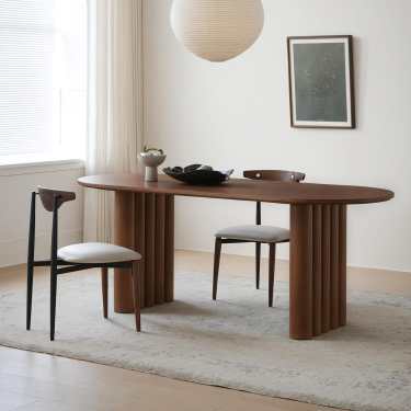Villa Wooden Dining Table-Walnut/Natural-180/200/220CM