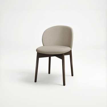 Tasso Linen Dining Chair Walnut Wooden Frame