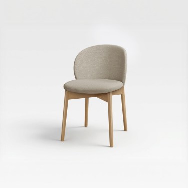 Tasso Linen Dining Chair Natural Wooden Frame