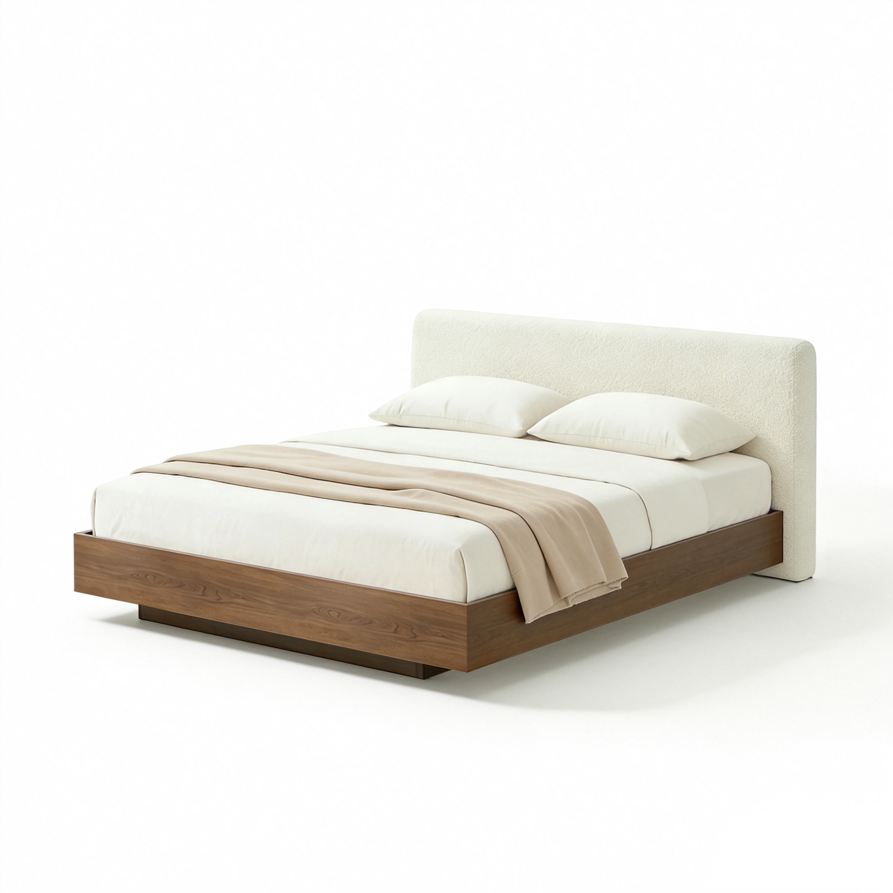 Haag Floating Bouclé Bed Frame-002