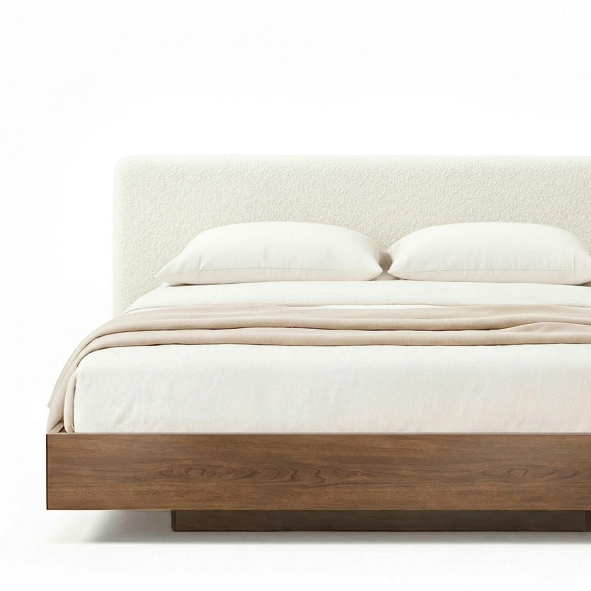 Haag Floating Bouclé Bed Frame-004