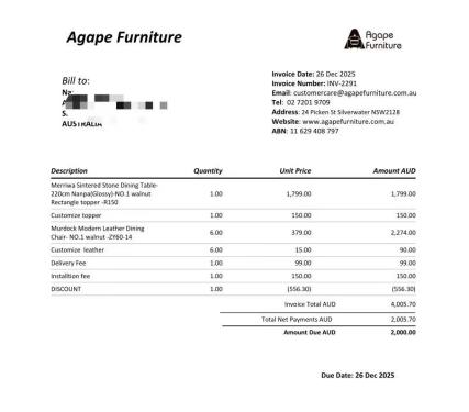 Payment link for INV2291-$2000