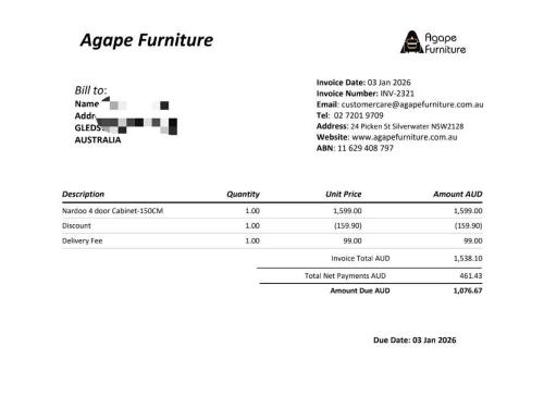 Payment link for INV2321-$1076.67