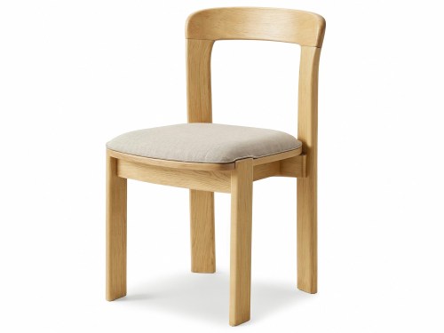 Lohman Linen Dining Chair-Oatmeal/Grey-Natural/Walnut/Black Wooden Frame