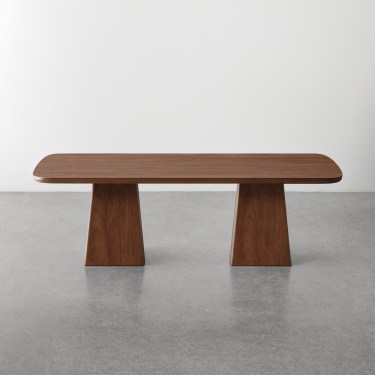 Rankin Rectangle Wooden Dining Table-Walnut-200/240CM